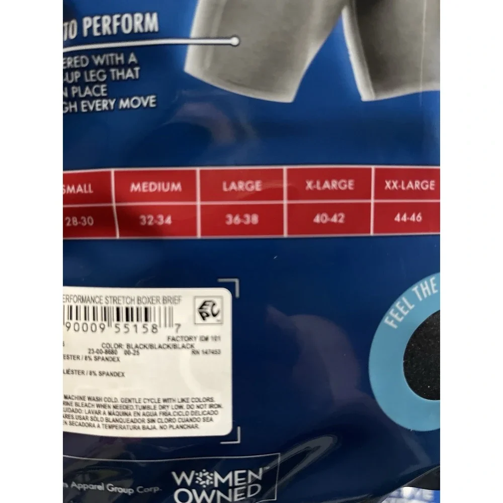 Men's Large Wrangler Five Star Performance Active Stretch 3‎ Pack Boxer Briefs